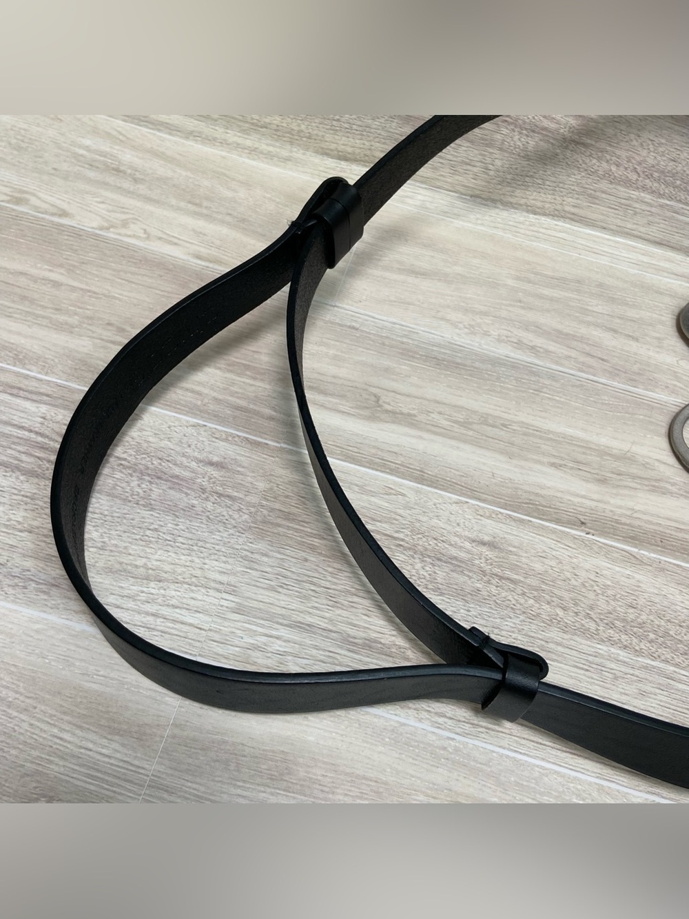 CHICO'S / Black Leather Silver Buckle Adjustable Belt - Picture 7 of 14